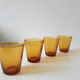 Set of 5 amber water glasses