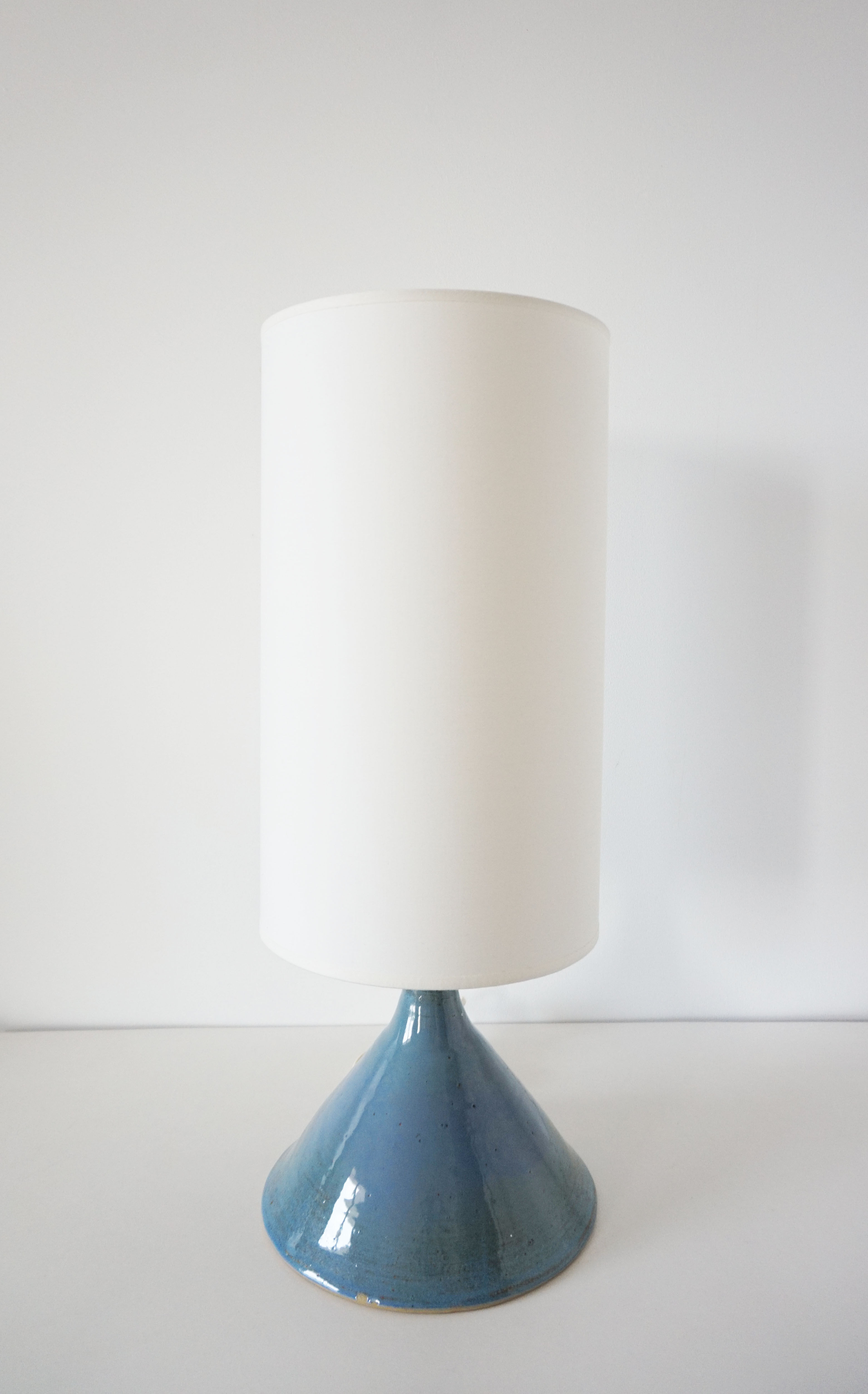 Vintage blue sandstone lamp 1960