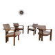 4 old armchairs Italian design chairs 70s vintage curved wood