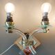 Pair of sconces in crystal, brass and mirror glasses, Italy 1940/1950.