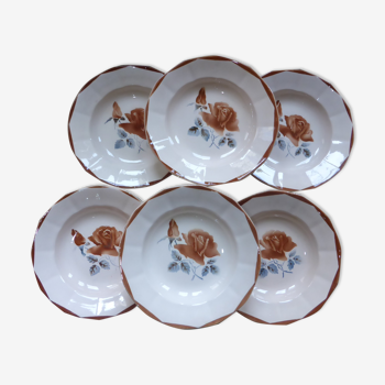 Set de 6 assiettes creuses de Digoin Sarreguemines