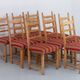 Vintage danish brutalist ladder back oak dining chairs