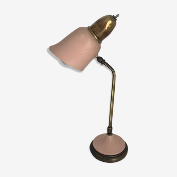 Lampe vintage 1950 style cocotte rose dorée