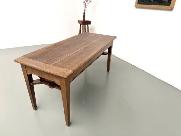 Table de ferme, ancien pétrin en chêne massif, France, vers 1920