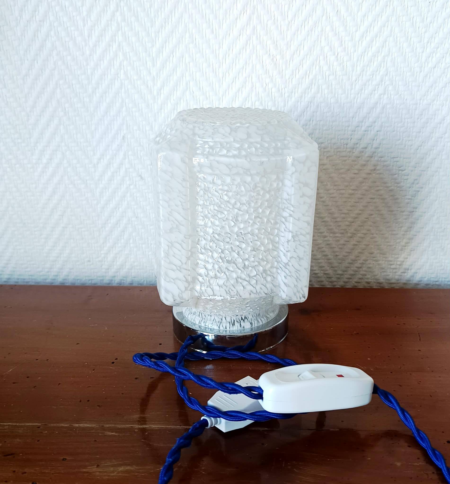 Art Deco table lamp Clichy glass