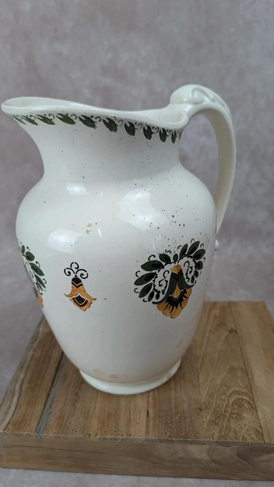 Large antique jug Villeroy & Boch 🌿 glazed earthenware with floral decoration
