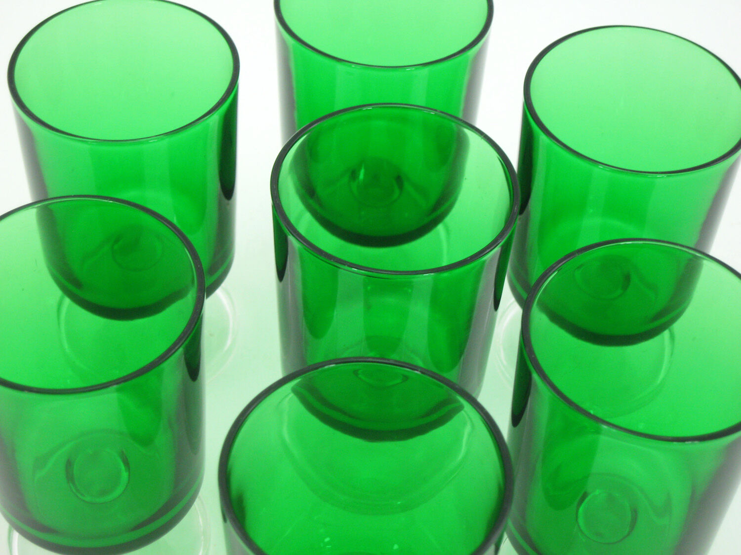 7 bottle green walking glasses - Cavalier Luminarc France 70