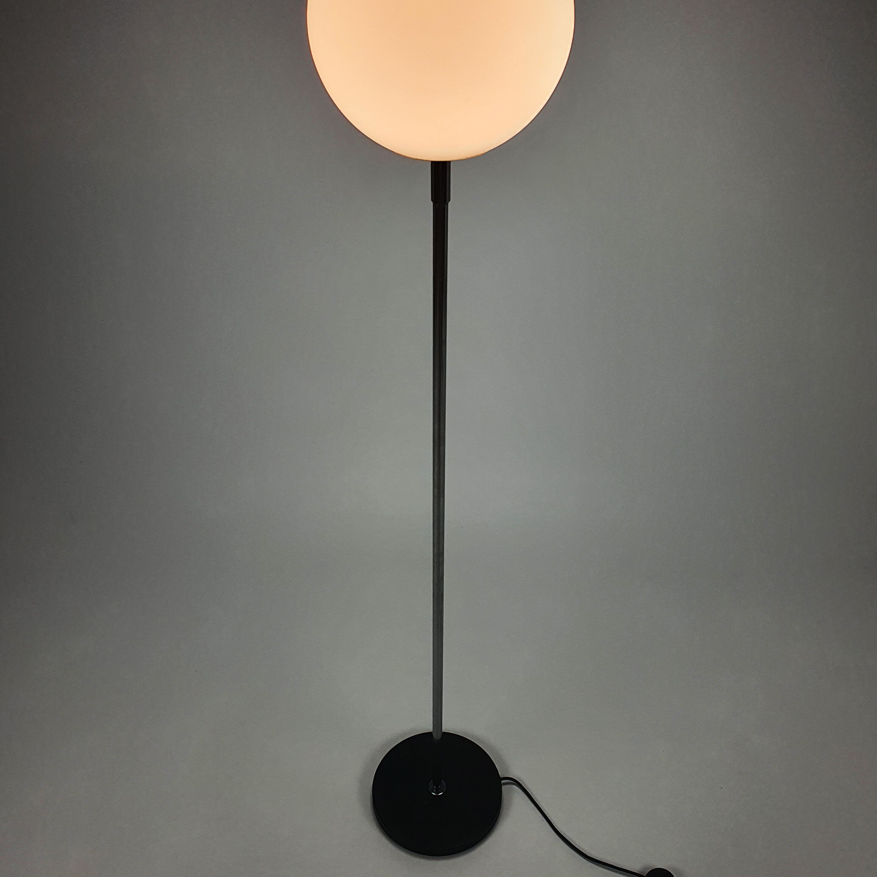 Postmodern Opaline Glass and Chrome Floorlamp, 1980s