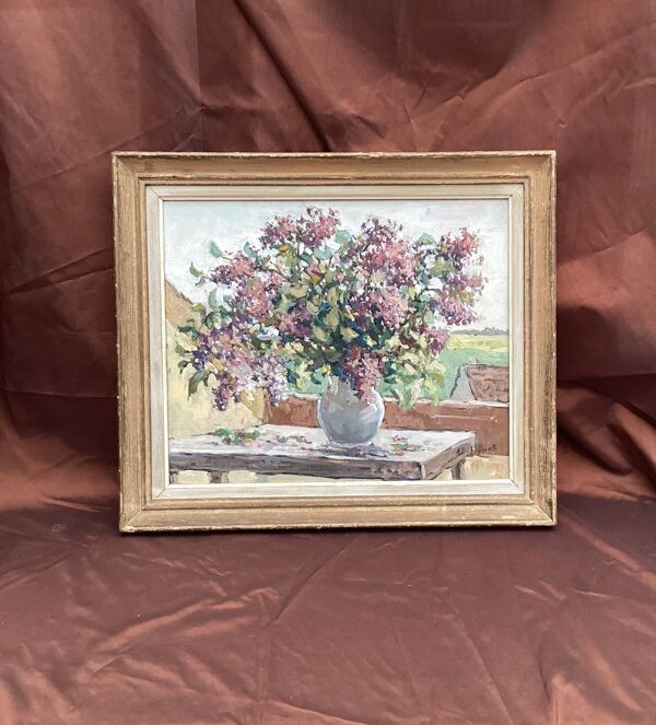 Tableau signé Huile sur toile dimension : hauteur - 48 cm- largeur - 56Cm-