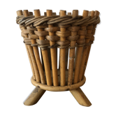 Cache pot en rotin vintage