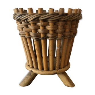 Vintage rattan pot cover