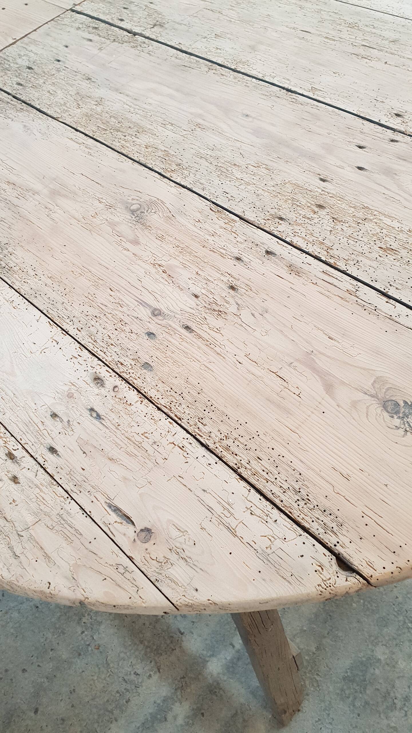 Old table on trestles