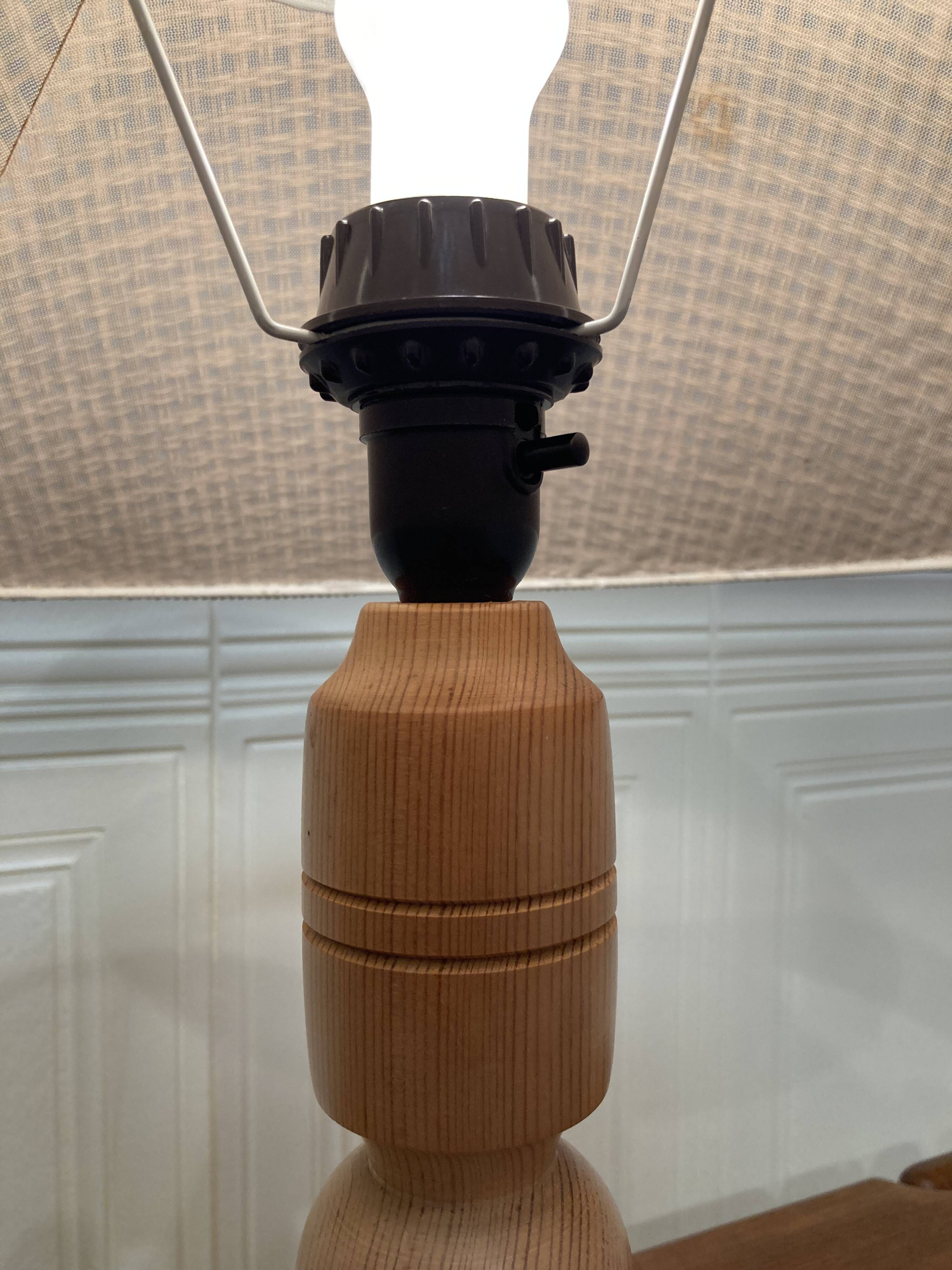 Solid wood lamp Scandinavian design 1960.