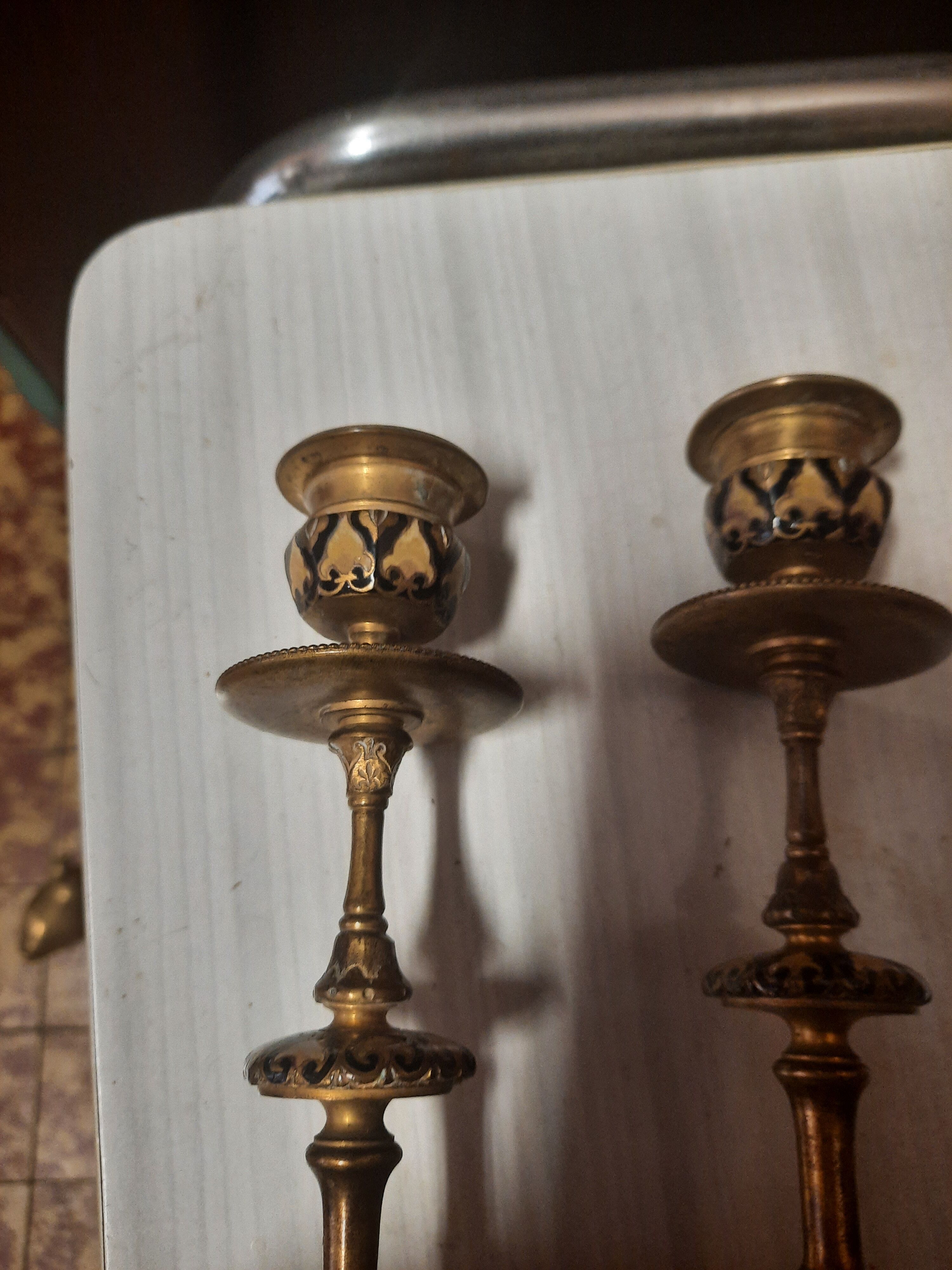 Pair of gilded bronze candlesticks Napoleon III