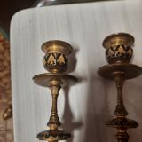 Pair of gilded bronze candlesticks Napoleon III