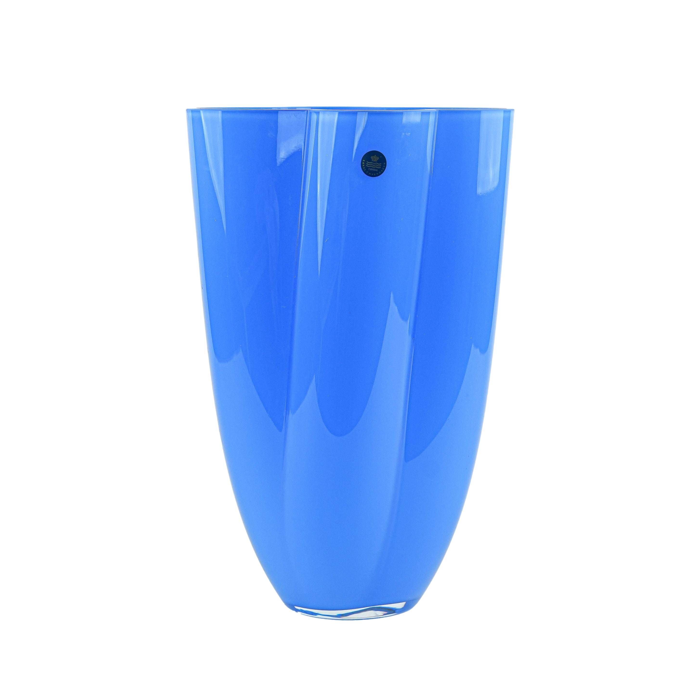 Blue vase, Danish design, 1980s, manufactured by Royal Copenhagen