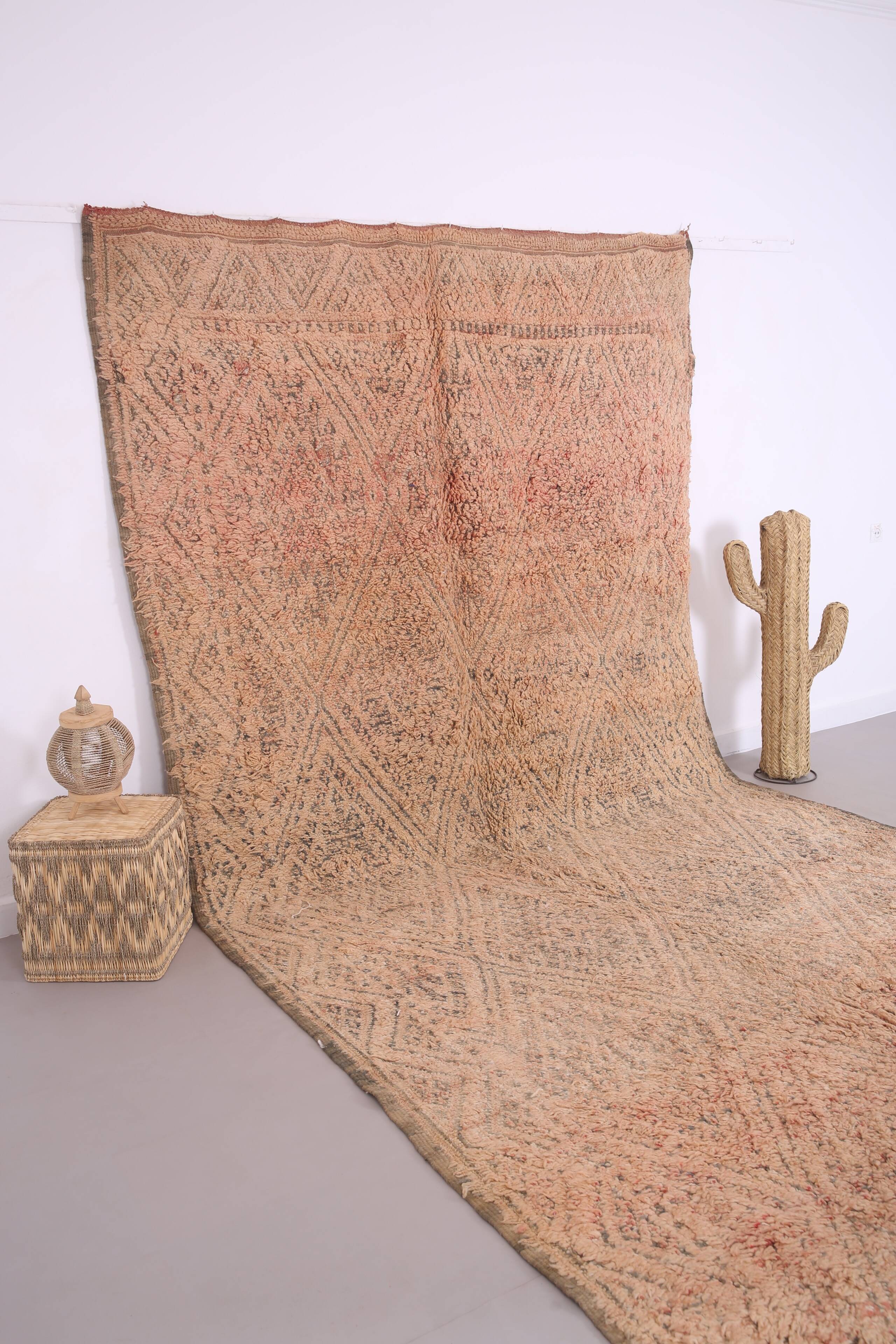 Large Vintage Beni Mguild Rug 221 x 452 cm - Old Moroccan Rug - Berber Rug