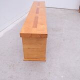 Modernist oak and teak bench, 1980