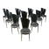 Post modern wooden dining chairs, 1980s - set of 10