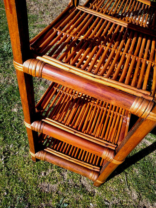 Etagere en bambou et rotin