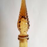 Italian carafe amber yellow glass vintage bubbles