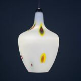 Multicoloured opaline glass pendant light from Murano by Stilnovo, Italy, 1950s.