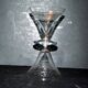 Set of 2 flared crystal glasses engraved guilloche scrolls art deco 1920 champagne cocktail cup