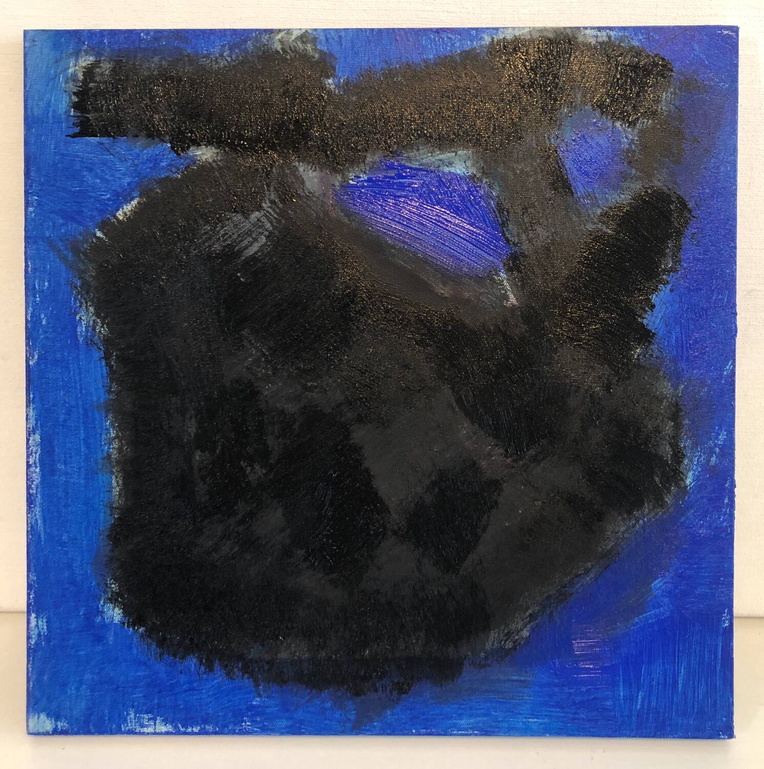 Abstract blue black painting