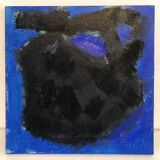 Tableau abstrait bleu noir