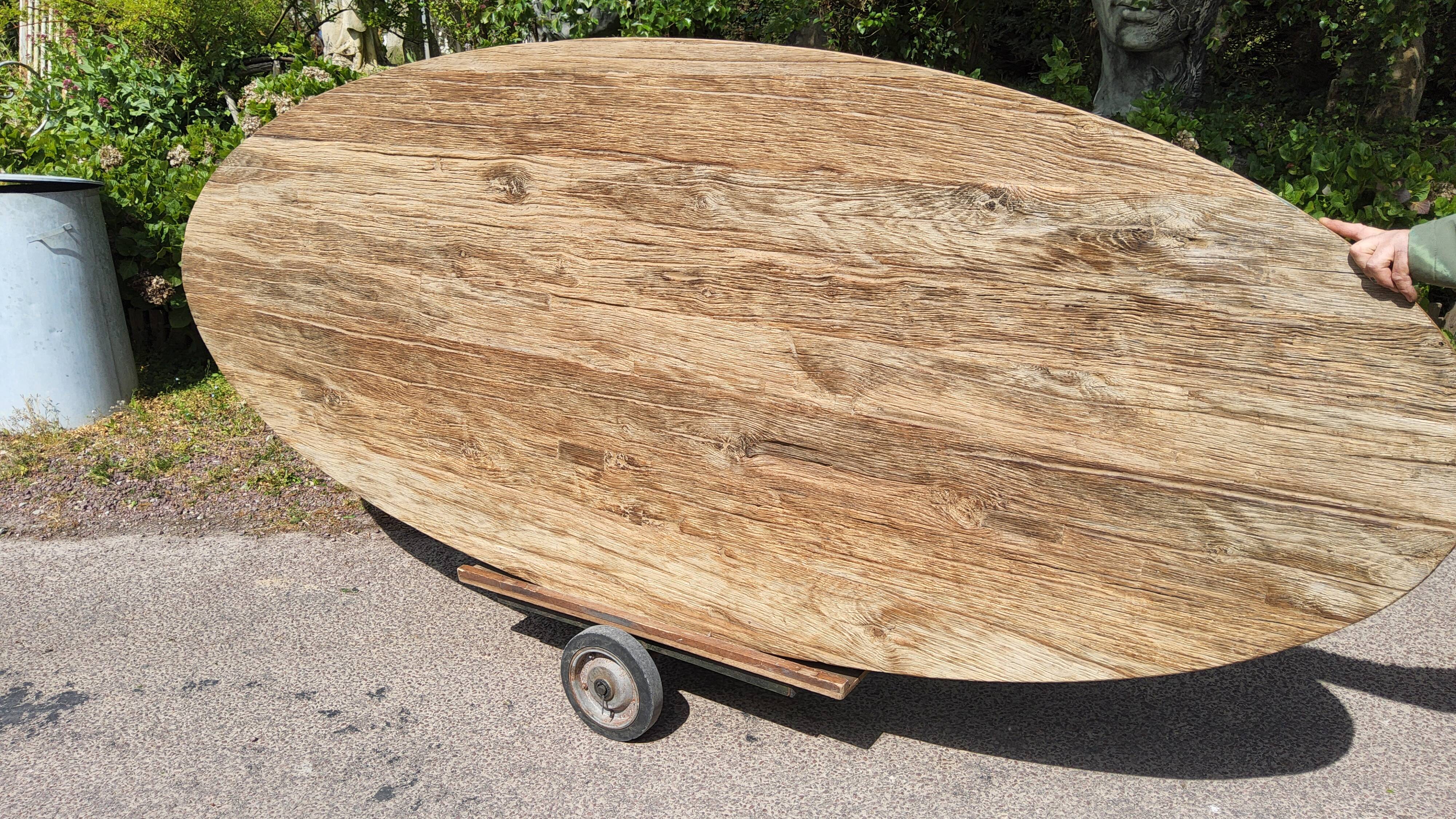 Industrial oval table