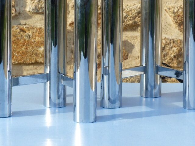 Chromed metal wall lights from Sciolari House in the 60s