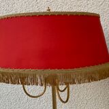 Vintage brass floor lamp in scale and opaline 1950