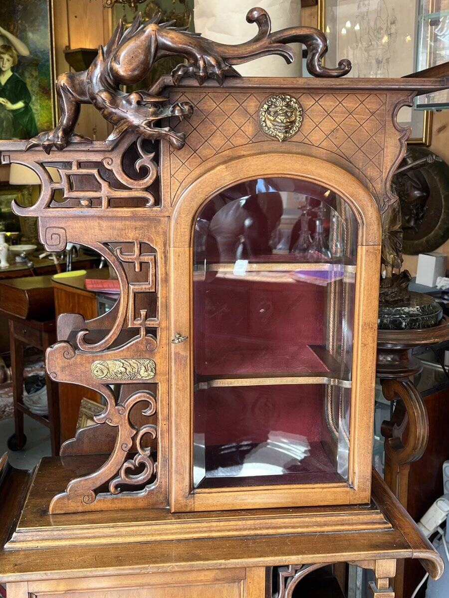 Neo-Renaissance display cabinet attributed to the creative spirit of Gabriel Viardot, circa 1890.
