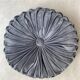Coussin rond plissé velours suédine