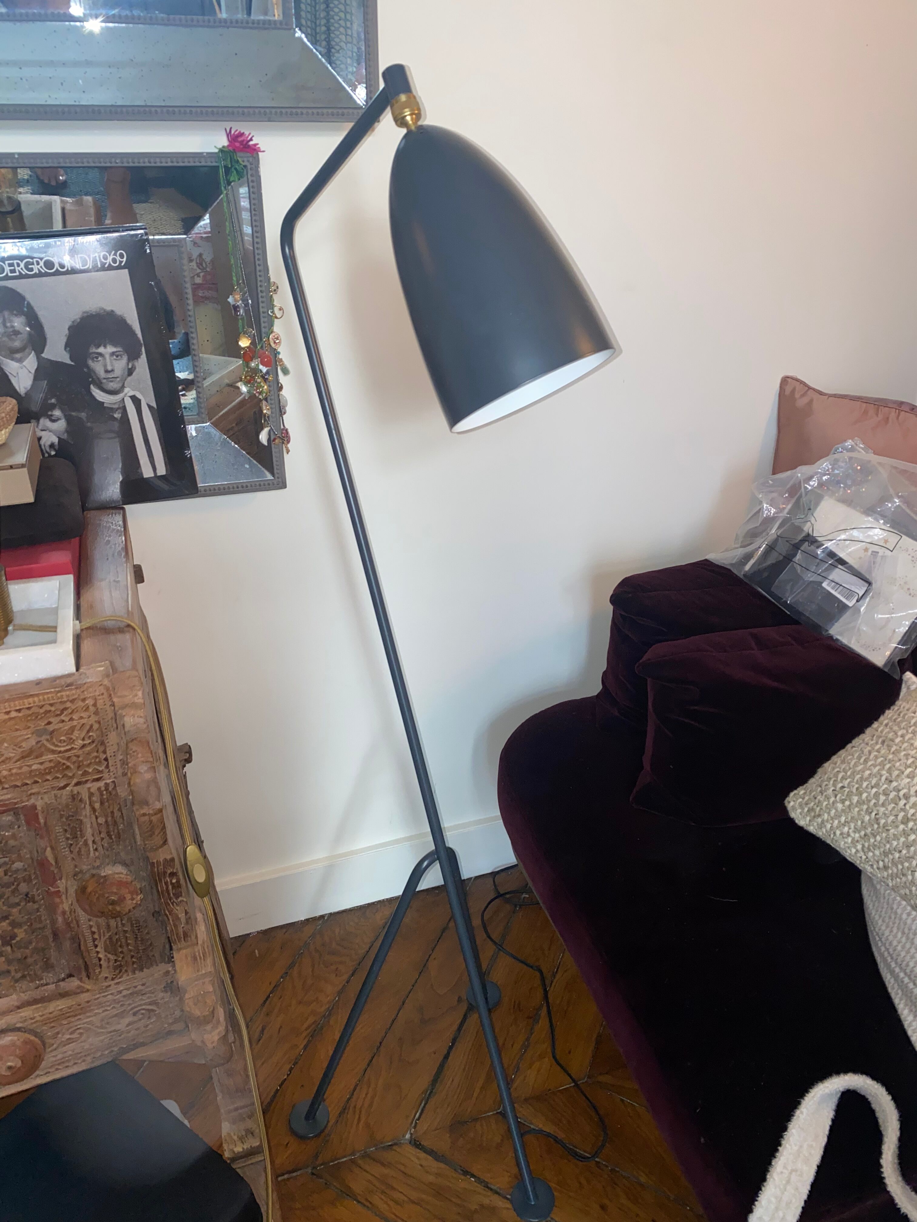 Floor lamp anthracite grey Gubi Grossman Grässhoppa collection