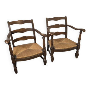 Paire de fauteuils bas