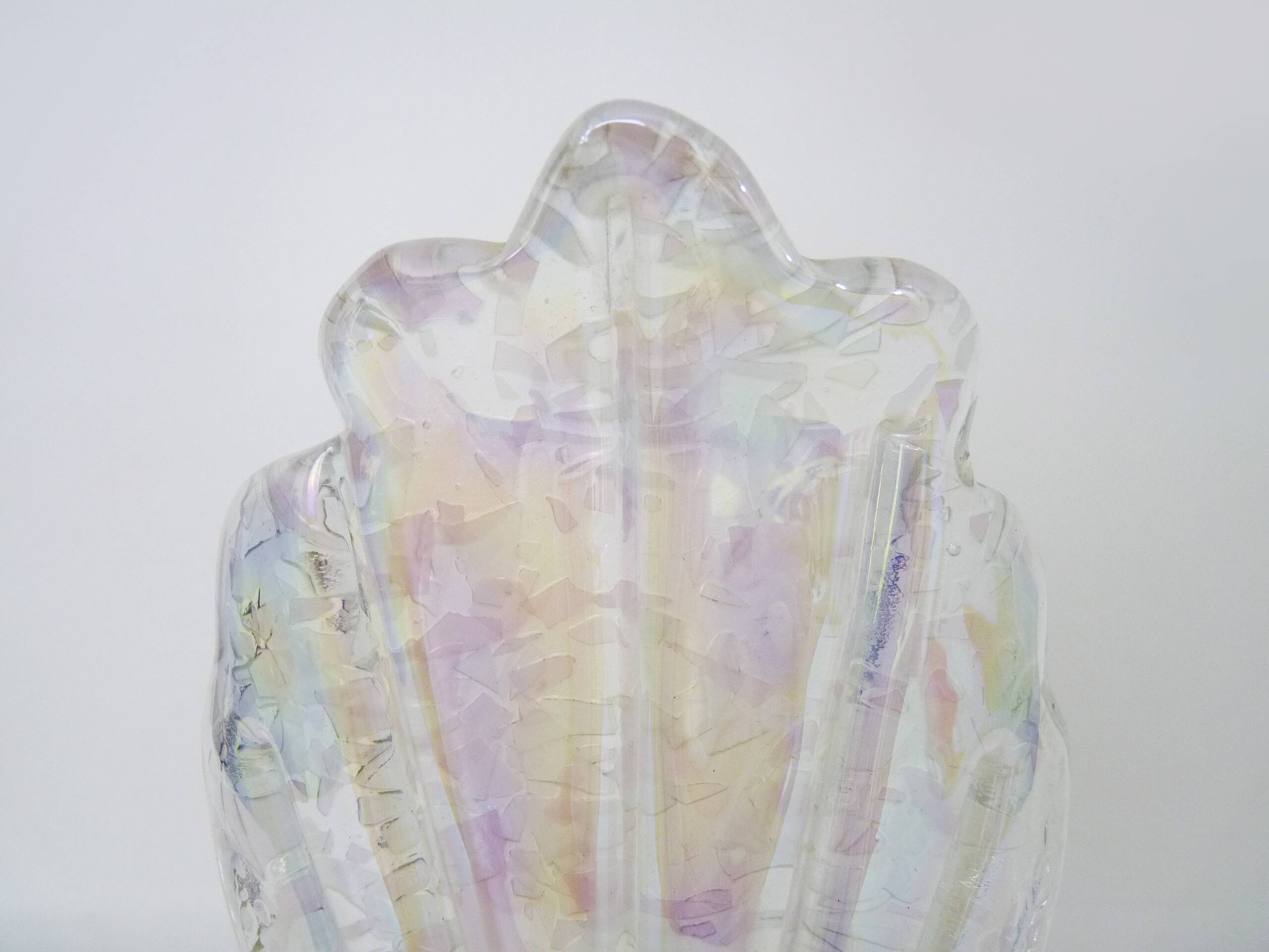 Foliage table lamp in glass and anthracite gray metal. 80 years