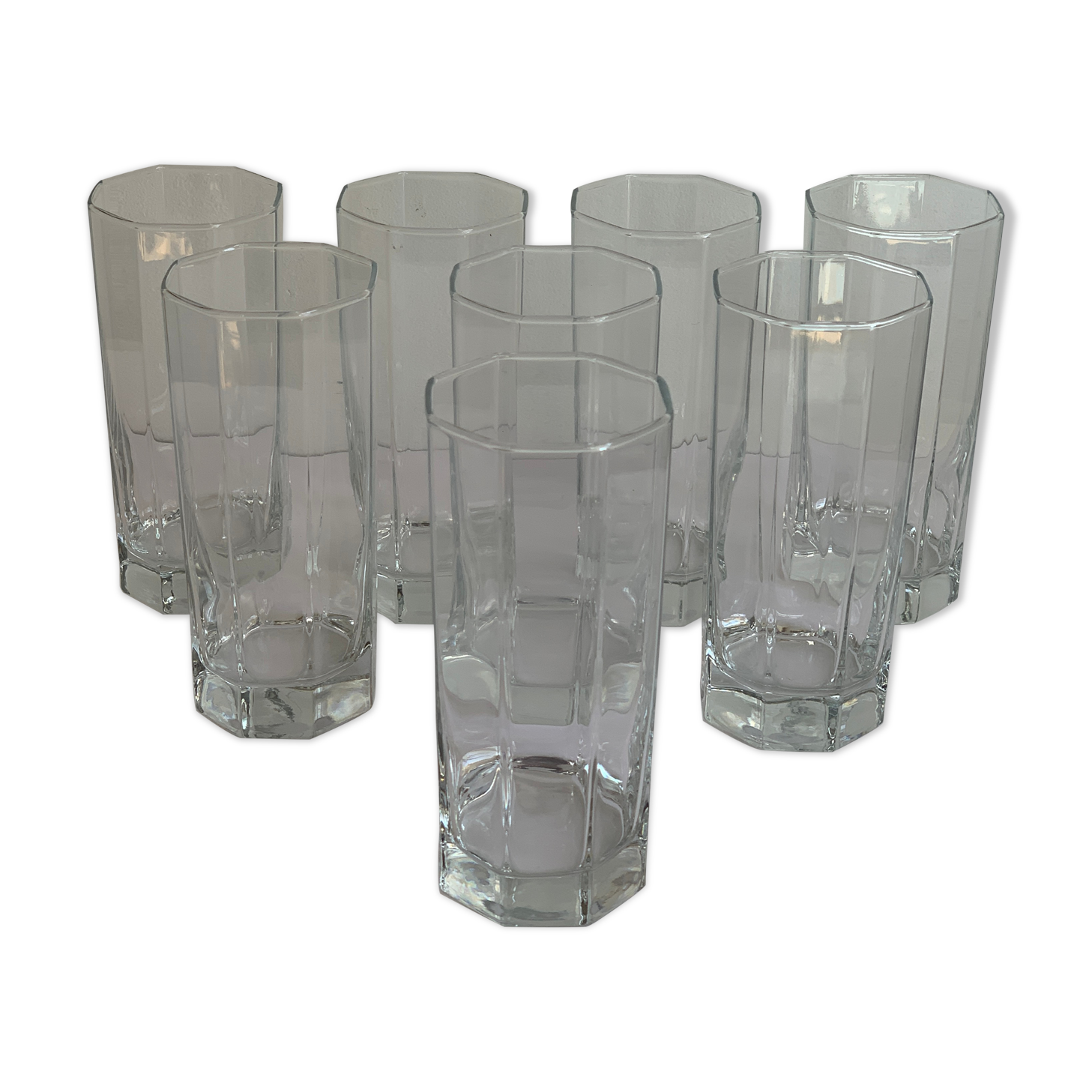 8 vintage lemonade glasses