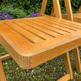 Set of 4 vintage beech folding chairs