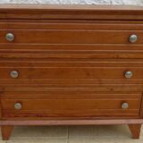 Commode ancienne post art déco  vers 1940 en bois massif pin dans sa patine