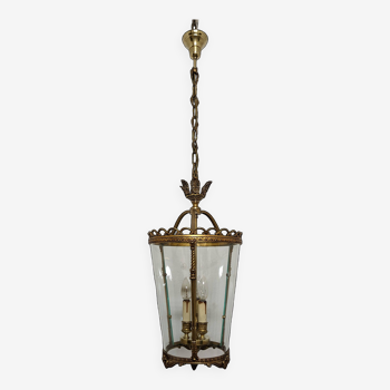 Lanterne XL en bronze doré de style Louis XVI
