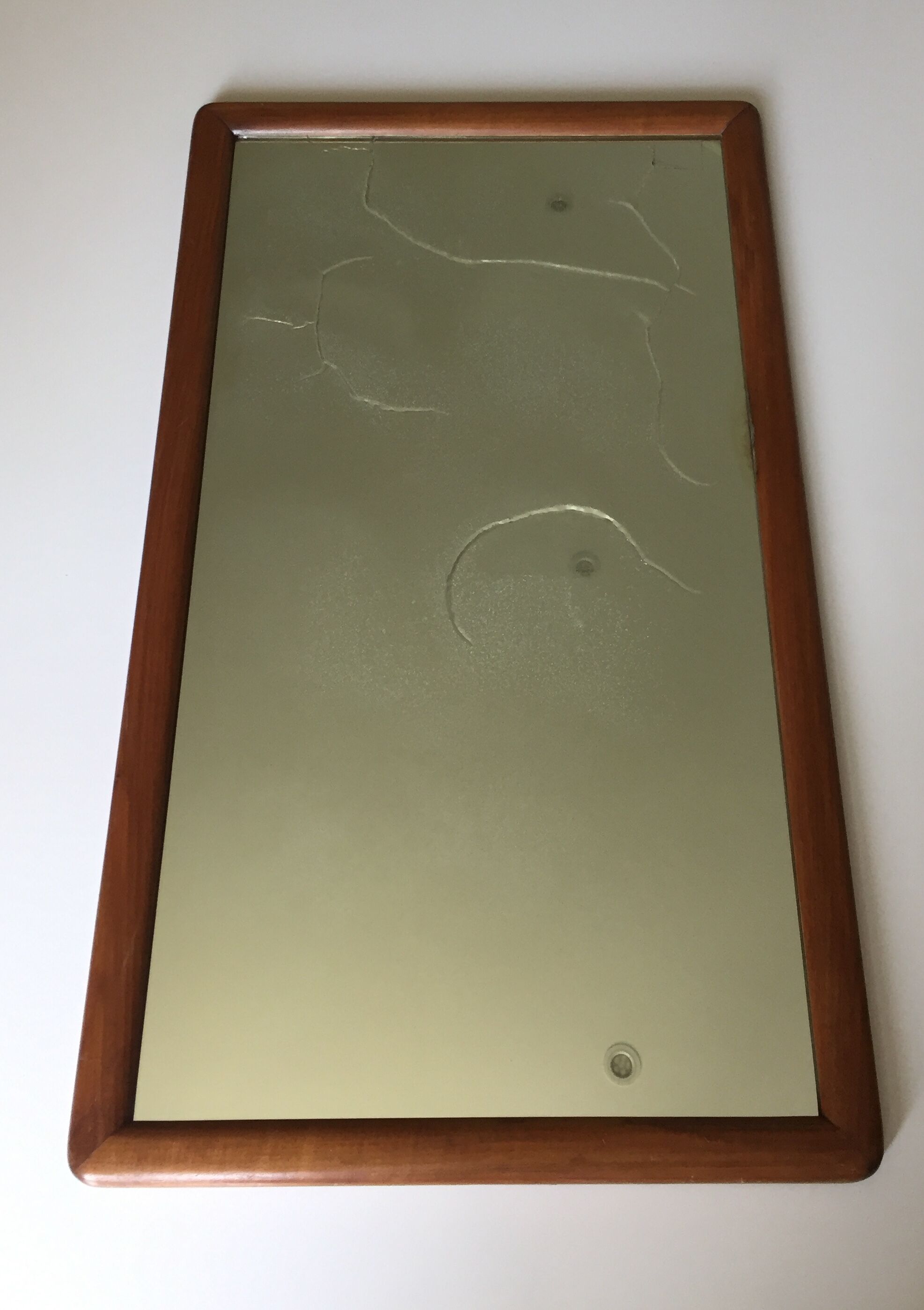 Antique mirror with solid wood frame