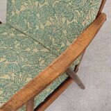 Pair of green flower boomerang armchairs by Antonin Suman for Ton (Thonet)