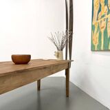 XXL solid walnut table with tapered legs