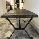 Wrought iron table slate tiles 1960