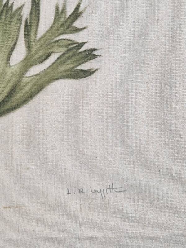 La Roche Laffitte (Born in 1943) - Watercolour drawing on silk - Anemone