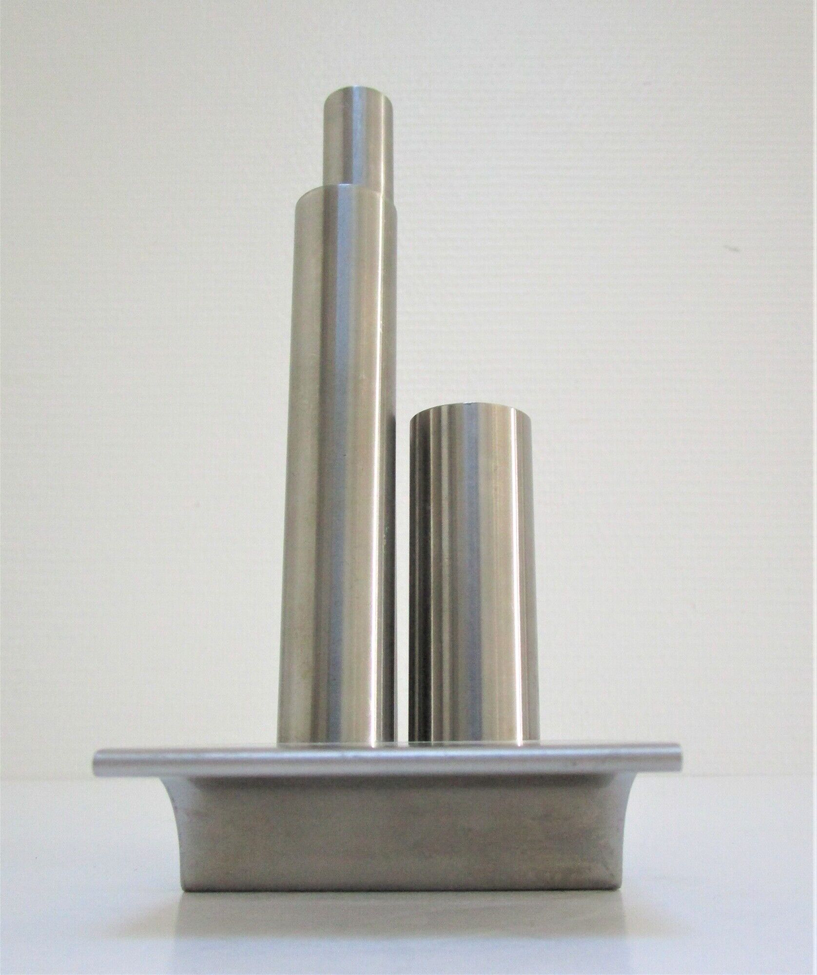 Sculptural vase stainless steel tubes design 70s space age letang remy