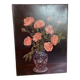 Bouquet of roses oil on canvas painting signed