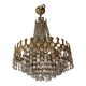 Vintage style Palwa basket chandelier – Gold-plated steel, crystal and heart in