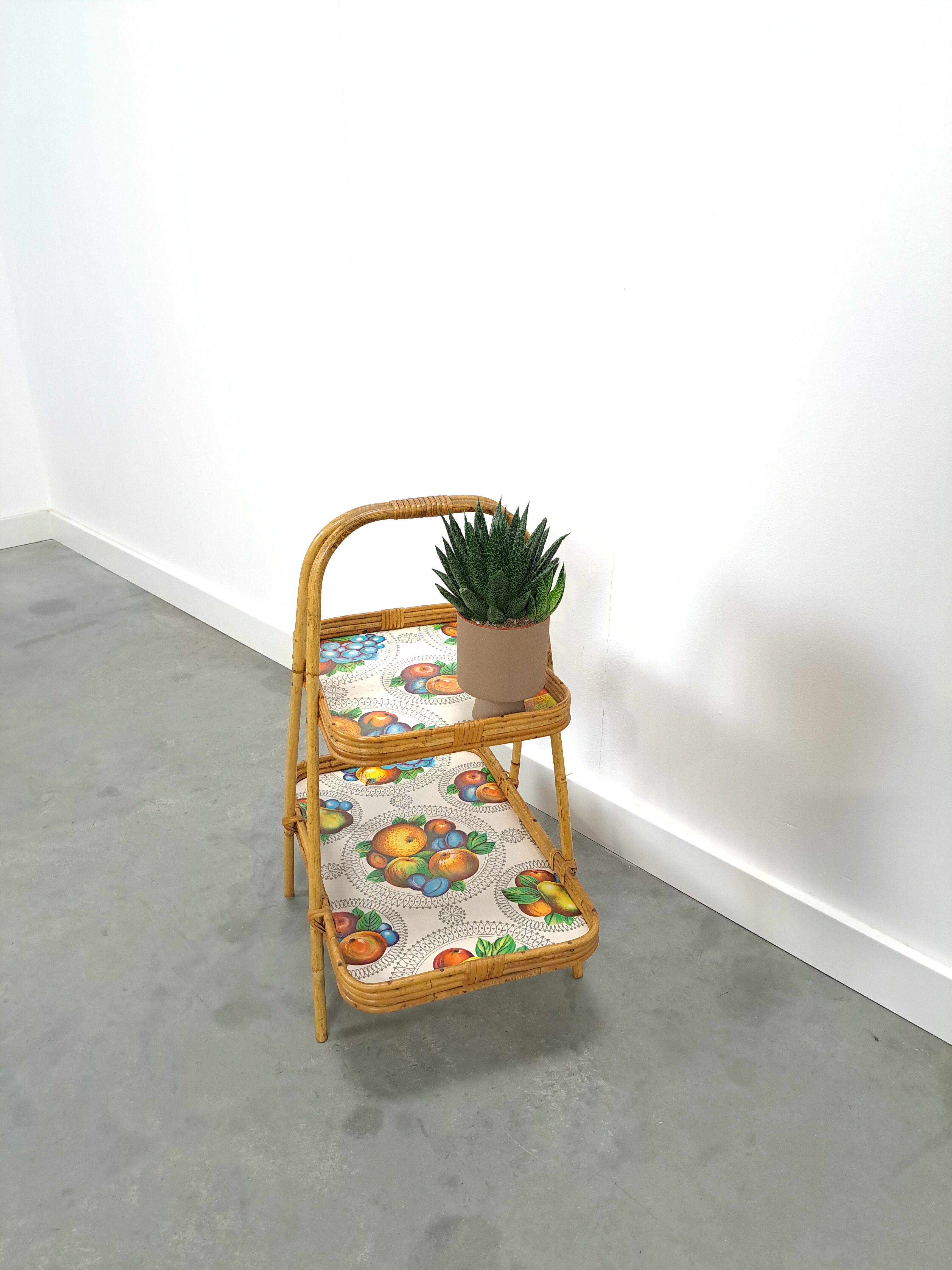 Rattan serving table